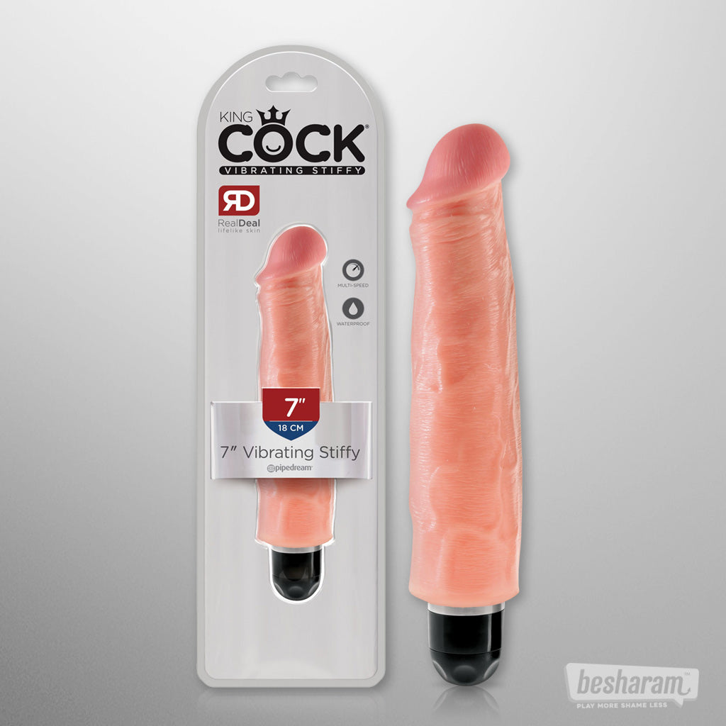 King Cock 7" Stiffy Realistic Dildo + Vibration