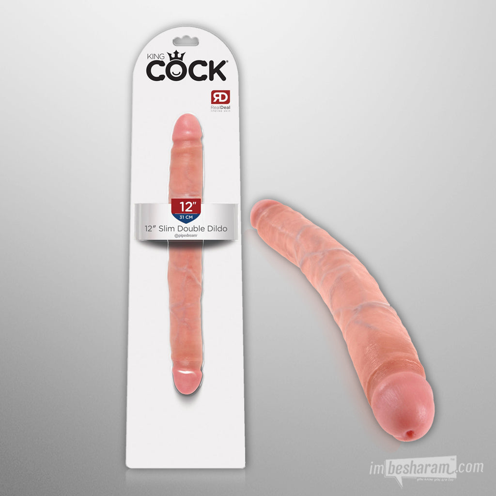 King Cock 12" Slim Double Realistic Dildo