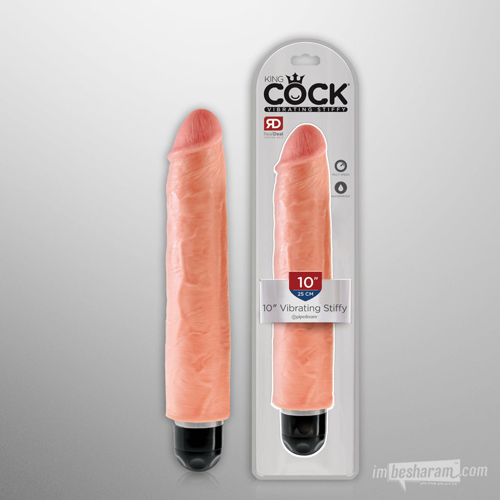 King Cock 10" Stiffy Realistic Dildo + Vibration