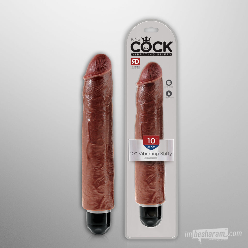 King Cock 10" Stiffy Realistic Dildo + Vibration