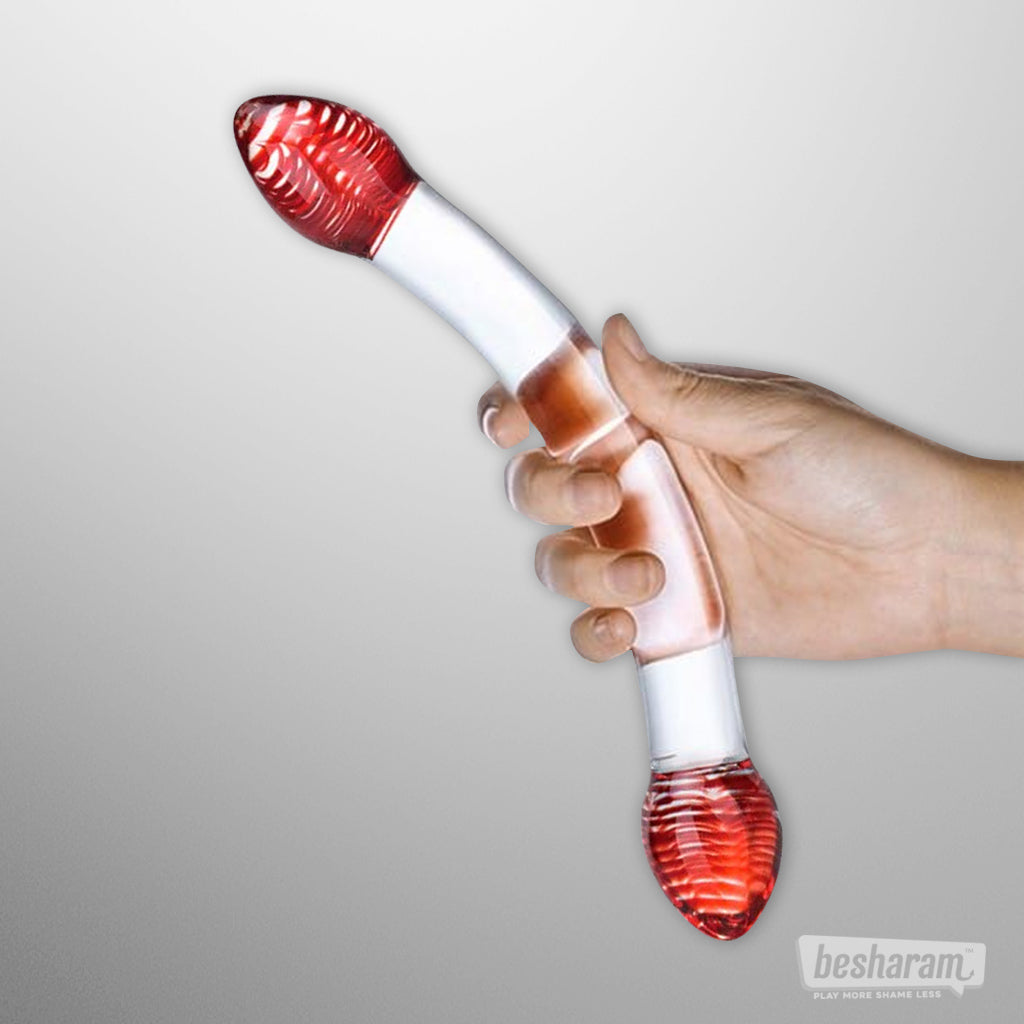 Glas Red Head Double Dildo