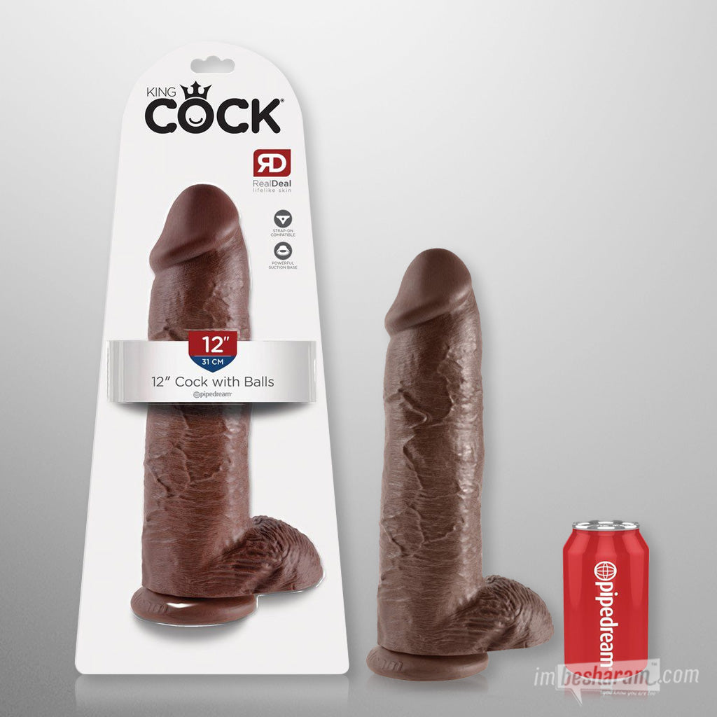 King Cock 12" Realistic Dildo with Balls