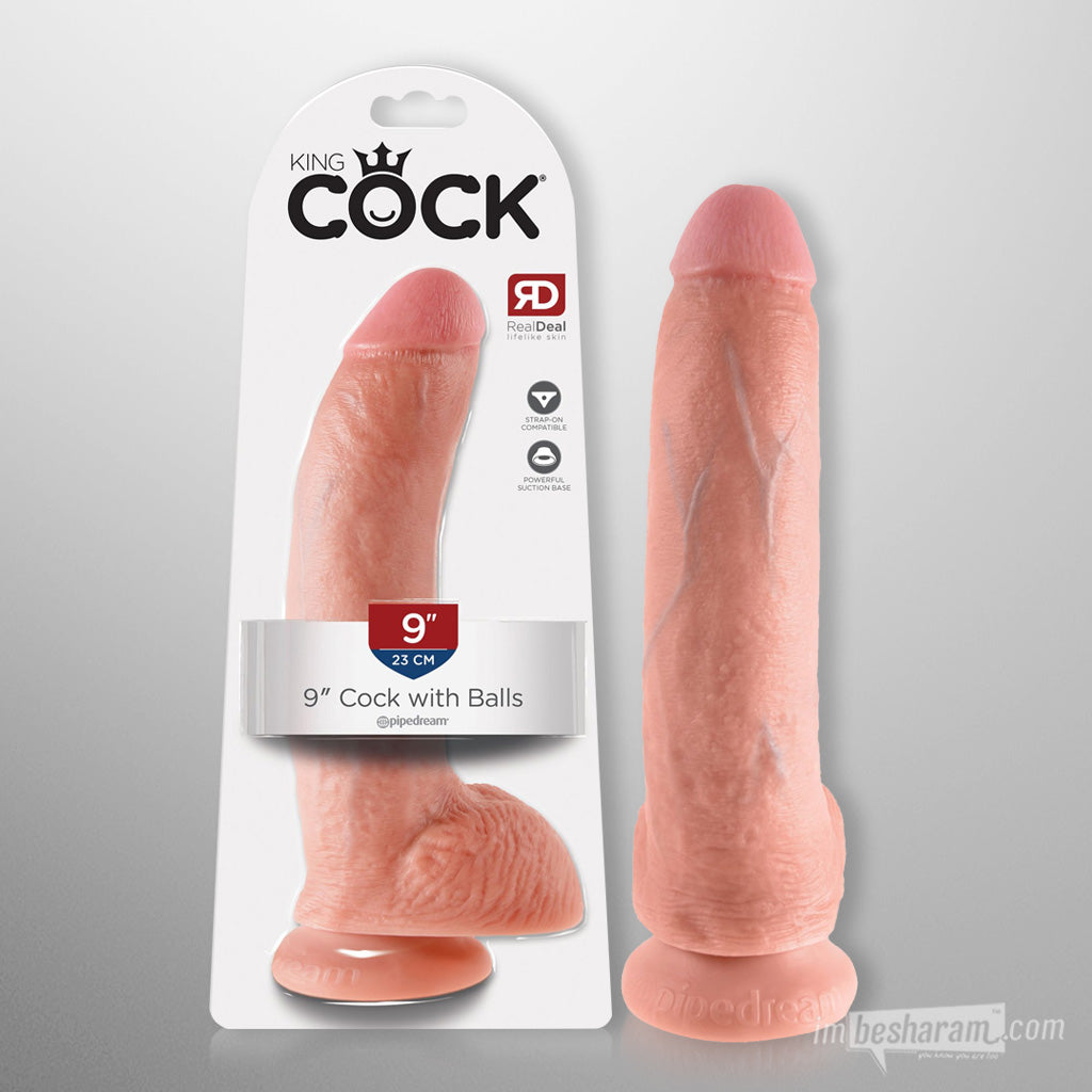 King Cock 9" Realistic Dildo with Balls