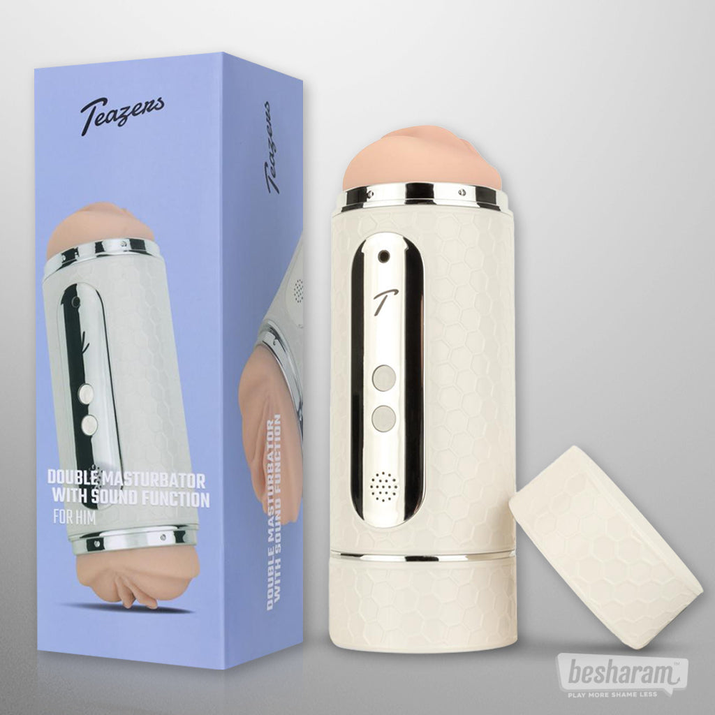 Double Sided Vibrating Masturbator w Moaning Sounds