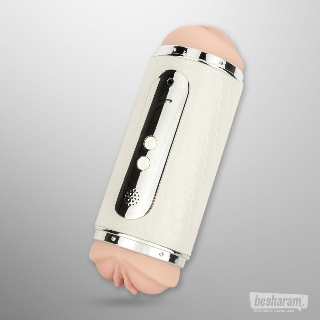 Double Sided Vibrating Masturbator w Moaning Sounds