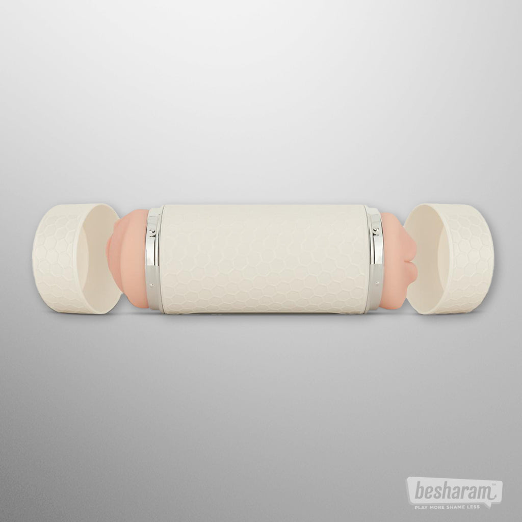 Double Sided Vibrating Masturbator w Moaning Sounds