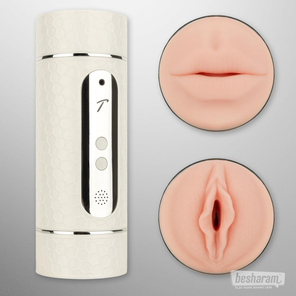 Double Sided Vibrating Masturbator w Moaning Sounds